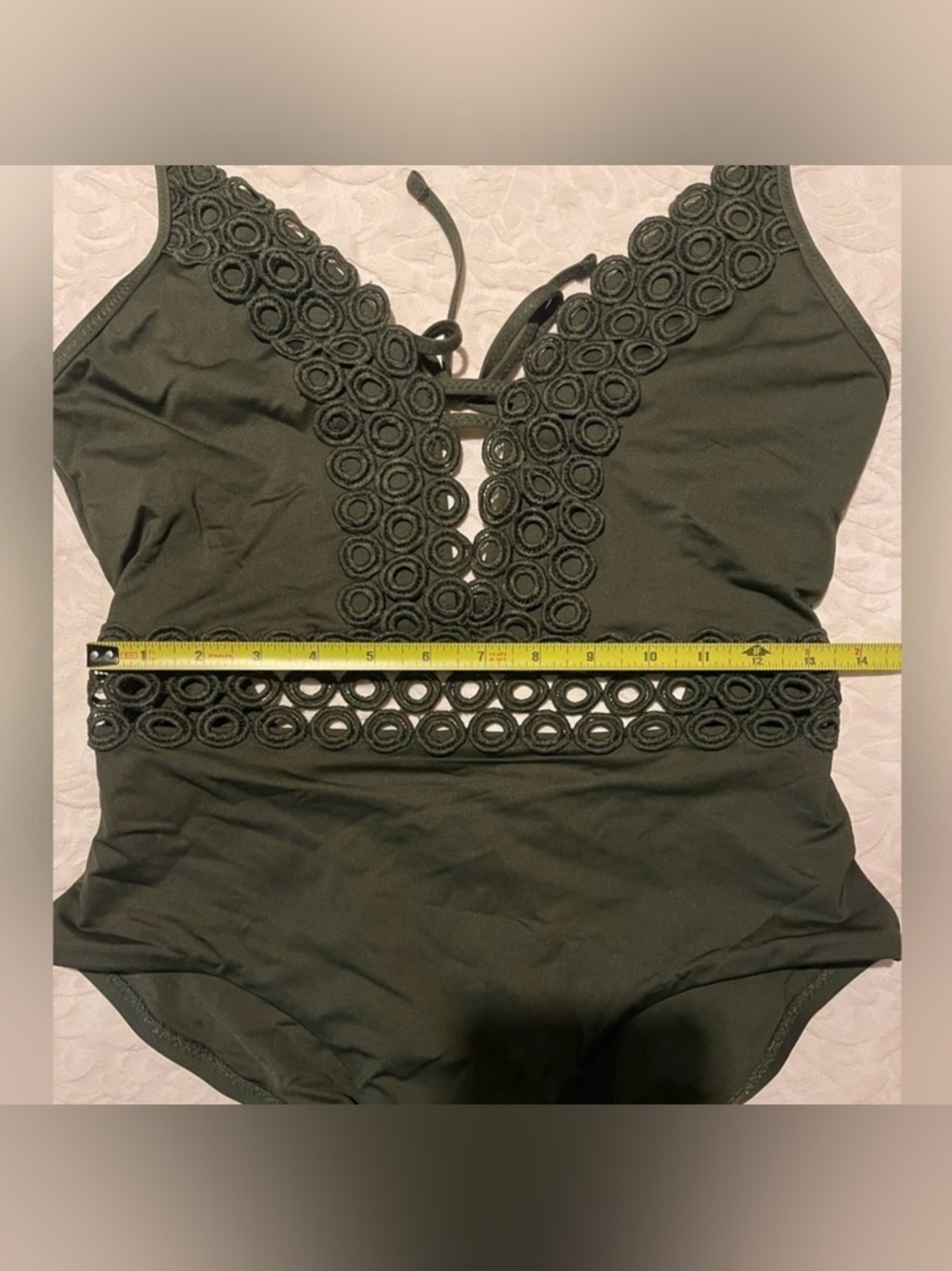 Becca Olive Green One-Piece Swimsuit - Picture 5 of 7
